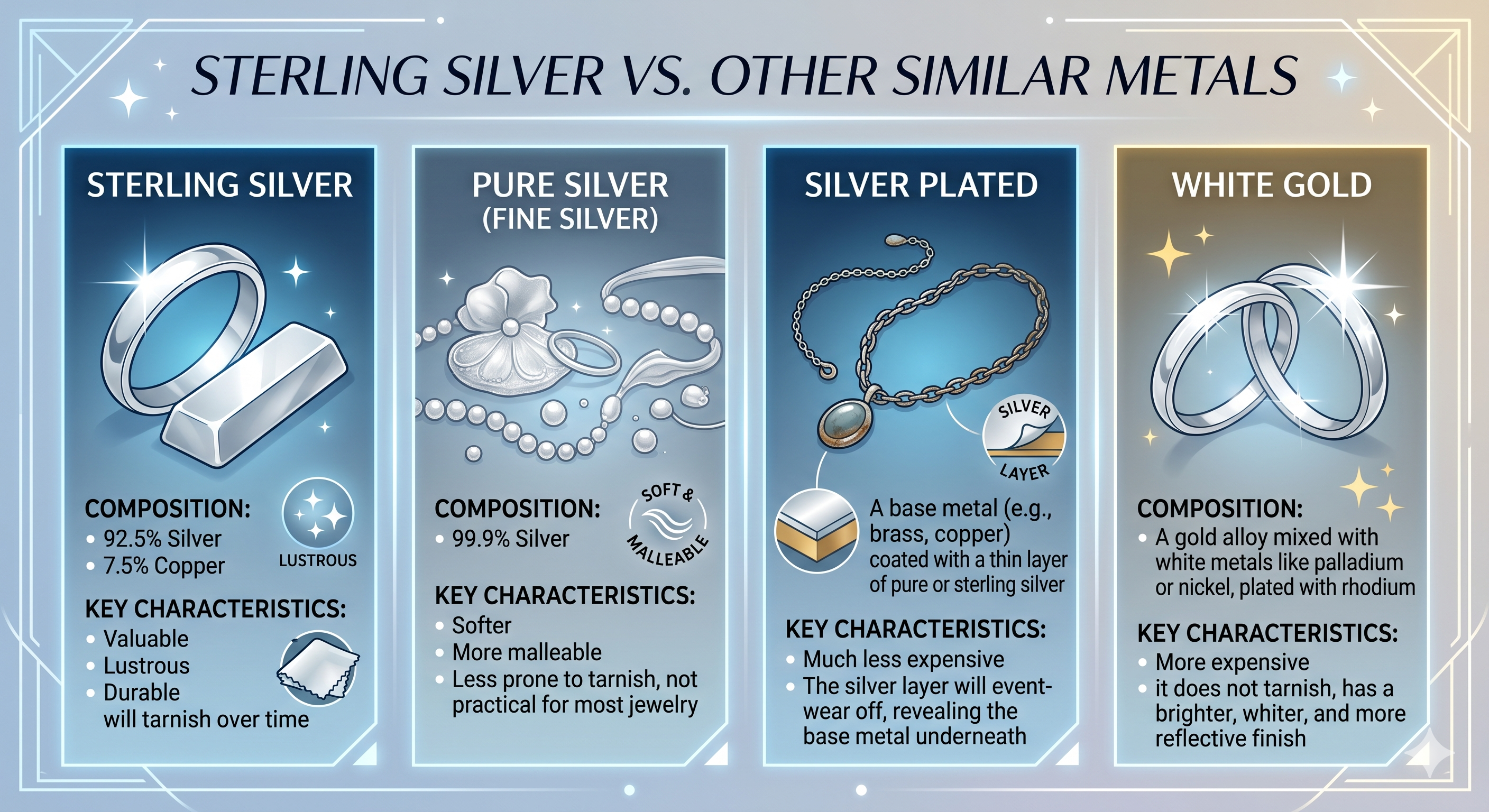 Sterling Silver vs. Other Similar Metals